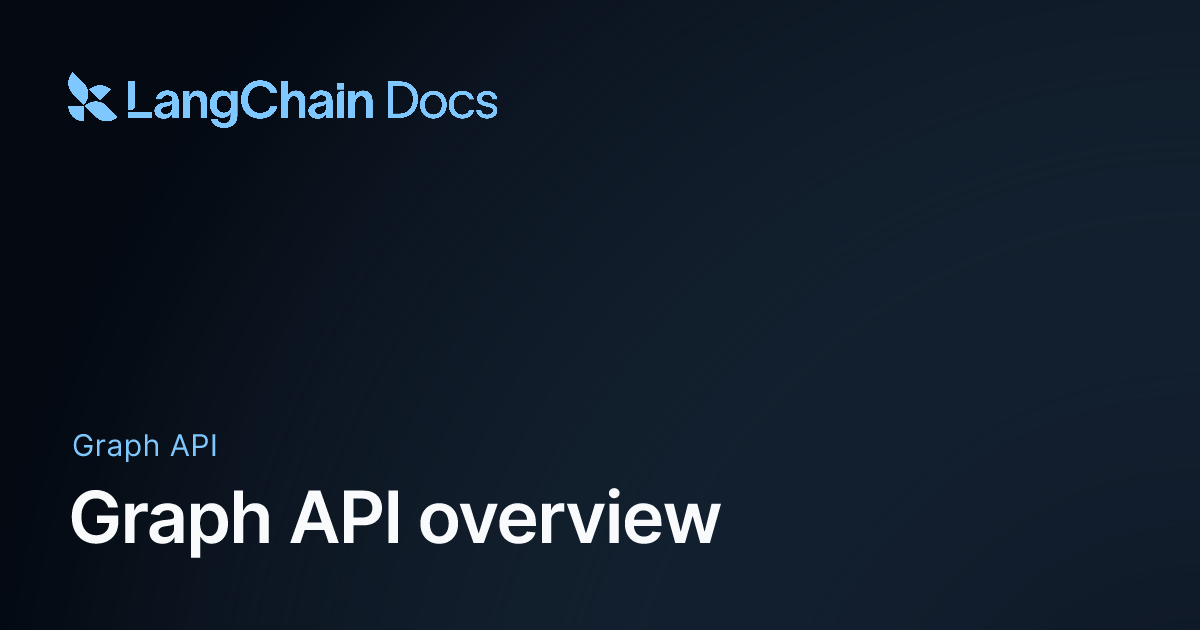 LangGraph Graph API overview showing how agent workflow graphs define state, nodes, and edges.