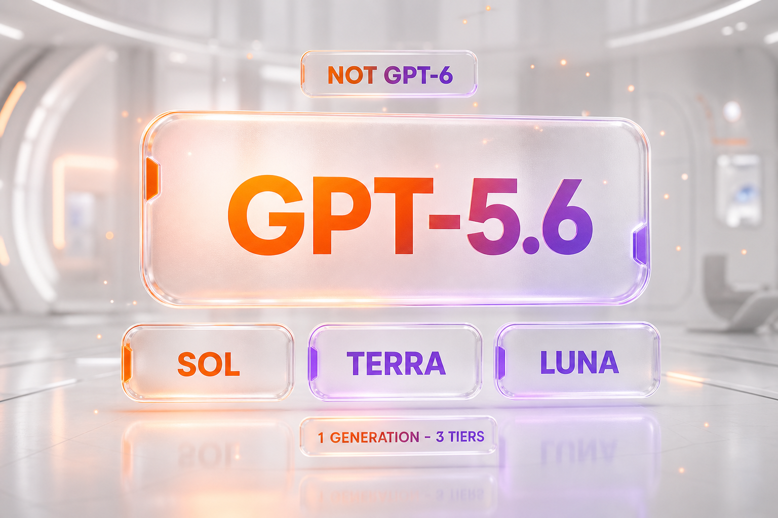 Illustration of the GPT-5.6 Sol, Terra, and Luna model family.